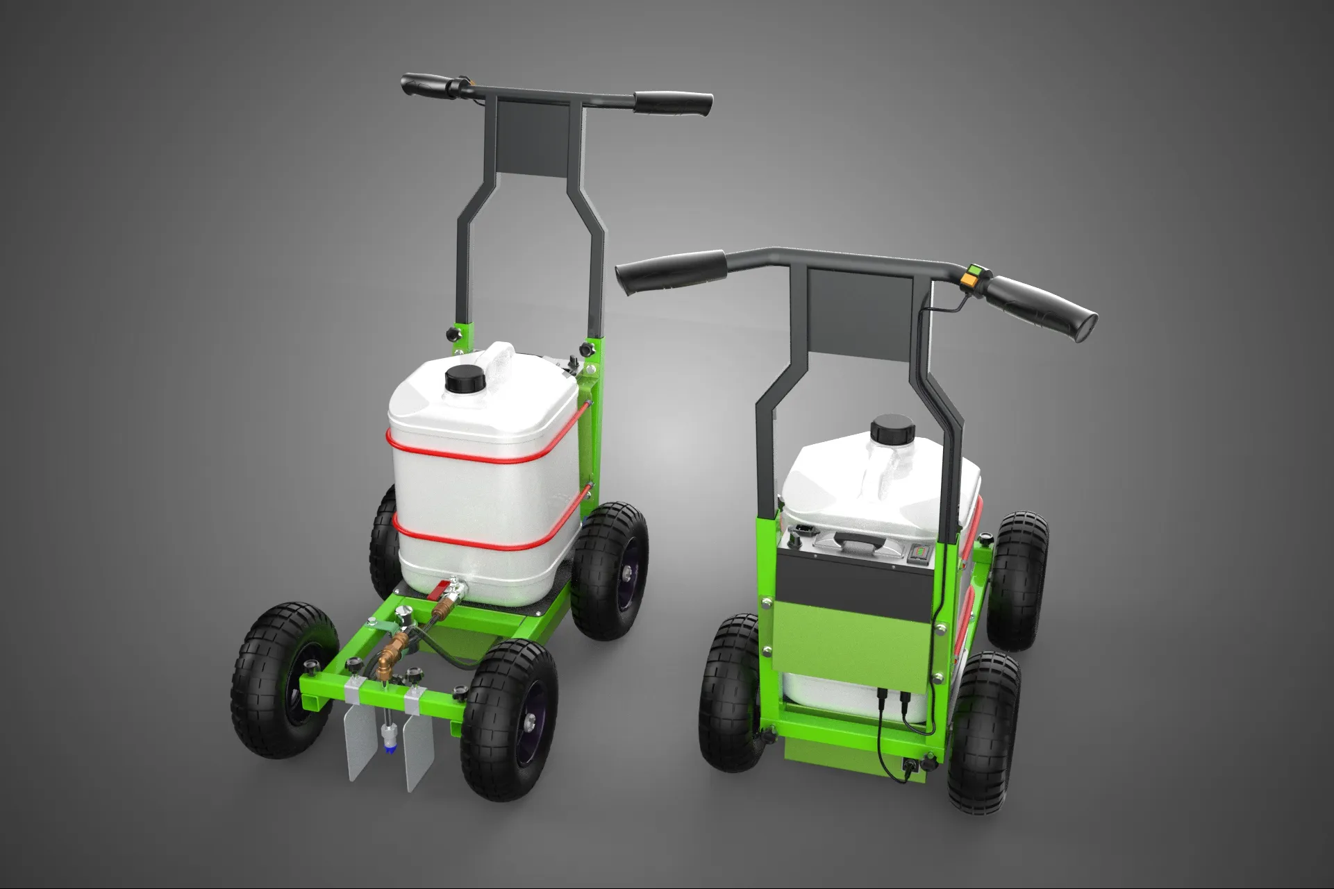 ELECTRIC WALK BEHIND CART LINE SPRAYER MARKER PAINTER MACHINE 3D Model .c4d .max .obj .3ds .fbx .stl .blend 