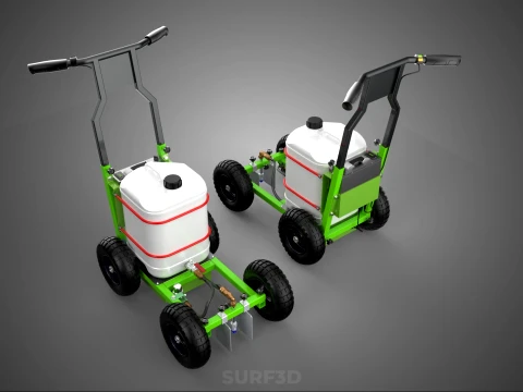 ELECTRIC WALK BEHIND CART LINE SPRAYER MARKER PAINTER MACHINE 3D Model