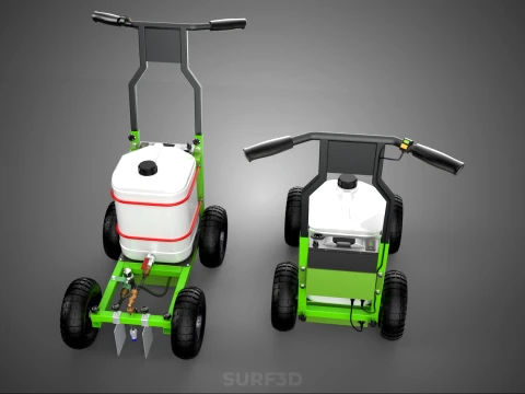 ELECTRIC WALK BEHIND CART LINE SPRAYER MARKER PAINTER MACHINE 3D Model