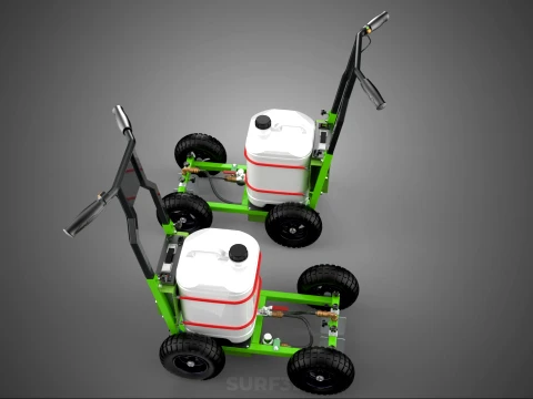 ELECTRIC WALK BEHIND CART LINE SPRAYER MARKER PAINTER MACHINE 3D Model