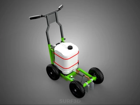 ELECTRIC WALK BEHIND CART LINE SPRAYER MARKER PAINTER MACHINE 3D Model