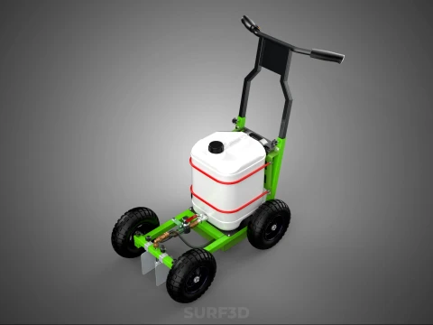 ELECTRIC WALK BEHIND CART LINE SPRAYER MARKER PAINTER MACHINE 3D Model