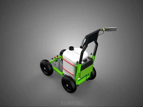 ELECTRIC WALK BEHIND CART LINE SPRAYER MARKER PAINTER MACHINE 3D Model