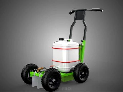 ELECTRIC WALK BEHIND CART LINE SPRAYER MARKER PAINTER MACHINE 3D Model