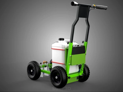 ELECTRIC WALK BEHIND CART LINE SPRAYER MARKER PAINTER MACHINE 3D Model