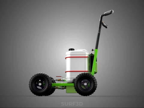 ELECTRIC WALK BEHIND CART LINE SPRAYER MARKER PAINTER MACHINE 3D Model
