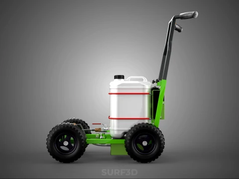 ELECTRIC WALK BEHIND CART LINE SPRAYER MARKER PAINTER MACHINE 3D Model