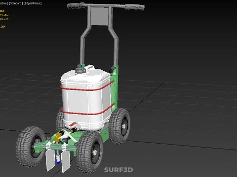 ELECTRIC WALK BEHIND CART LINE SPRAYER MARKER PAINTER MACHINE 3D Model