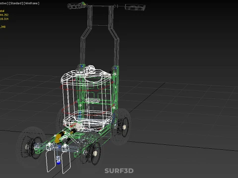 ELECTRIC WALK BEHIND CART LINE SPRAYER MARKER PAINTER MACHINE 3D Model