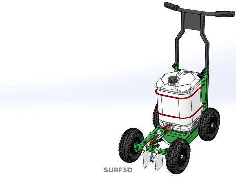 ELECTRIC WALK BEHIND CART LINE SPRAYER MARKER PAINTER MACHINE 3D Model