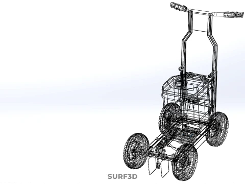 ELECTRIC WALK BEHIND CART LINE SPRAYER MARKER PAINTER MACHINE 3D Model