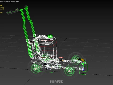 CART TROLLEY LINE UP STRIPE PAINT SPRAYER MARKER MARKING MACHINE 3D Model
