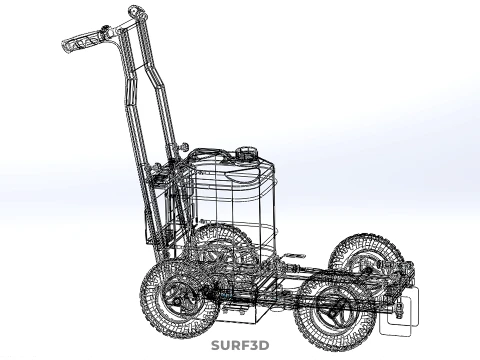 CART TROLLEY LINE UP STRIPE PAINT SPRAYER MARKER MARKING MACHINE 3D Model