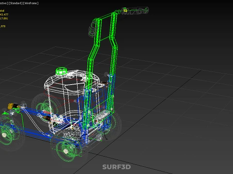 CARRELLO ELETTRICO LINE UP MARK MACCHINA PER MARCATURA SPRUZZATURA VERNICE Modello 3D