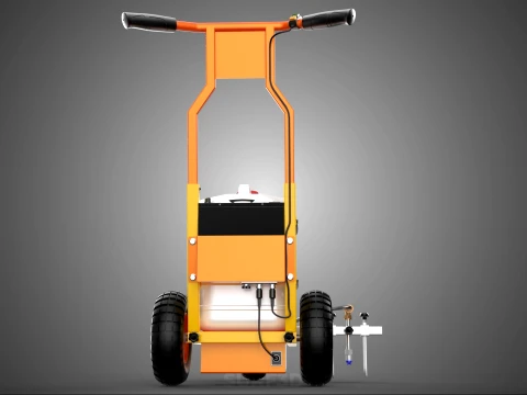 TROLLEY PUSH CART PAINT SPRAYING LINE MARKING MACHINE FIELD ROAD 3D Model