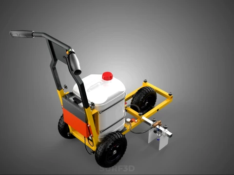 TRI 3 THREE WHEEL CART PAINT SIDE SPRAYER LINE MARKING MACHINE 3D Model