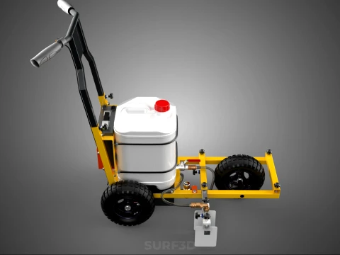 TRI 3 THREE WHEEL CART PAINT SIDE SPRAYER LINE MARKING MACHINE 3D Model