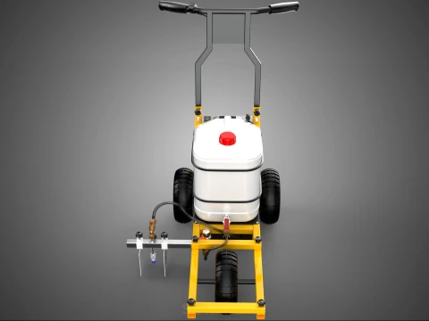 TRI 3 THREE WHEEL CART PAINT SIDE SPRAYER LINE MARKING MACHINE 3D Model