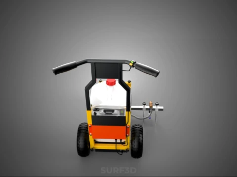 TRI 3 THREE WHEEL CART PAINT SIDE SPRAYER LINE MARKING MACHINE 3D Model