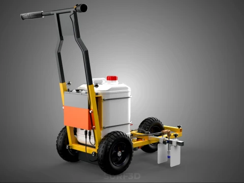 TRI 3 THREE WHEEL CART PAINT SIDE SPRAYER LINE MARKING MACHINE 3D Model