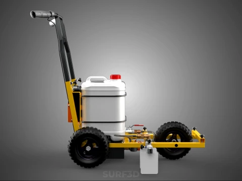 TRI 3 THREE WHEEL CART PAINT SIDE SPRAYER LINE MARKING MACHINE 3D Model