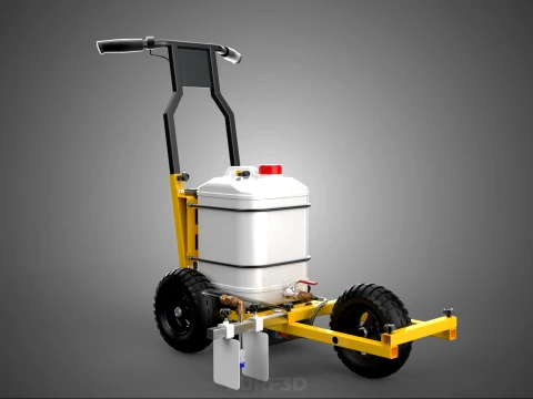 TRI 3 THREE WHEEL CART PAINT SIDE SPRAYER LINE MARKING MACHINE 3D Model