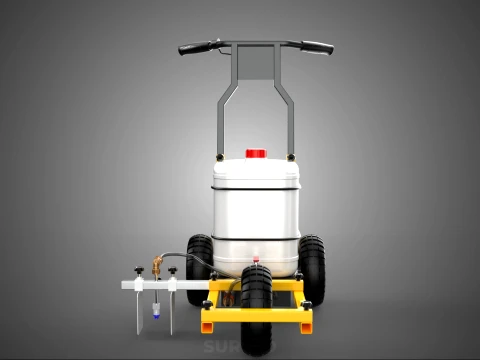 TRI 3 THREE WHEEL CART PAINT SIDE SPRAYER LINE MARKING MACHINE 3D Model