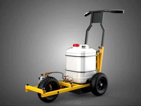 TRI 3 THREE WHEEL CART PAINT SIDE SPRAYER LINE MARKING MACHINE 3D Model