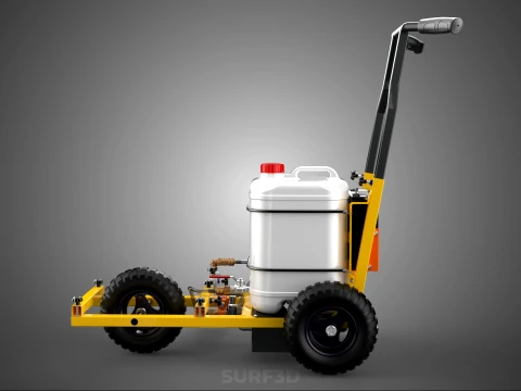 TRI 3 THREE WHEEL CART PAINT SIDE SPRAYER LINE MARKING MACHINE 3D Model