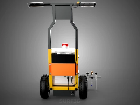 TRI 3 THREE WHEEL CART PAINT SIDE SPRAYER LINE MARKING MACHINE 3D Model