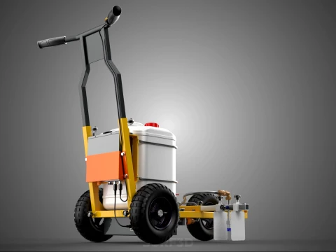 TRI 3 THREE WHEEL CART PAINT SIDE SPRAYER LINE MARKING MACHINE 3D Model