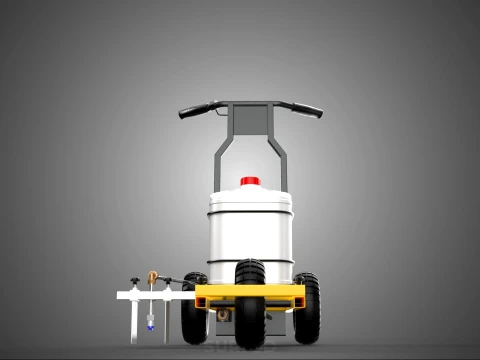 TRI 3 THREE WHEEL CART PAINT SIDE SPRAYER LINE MARKING MACHINE 3D Model