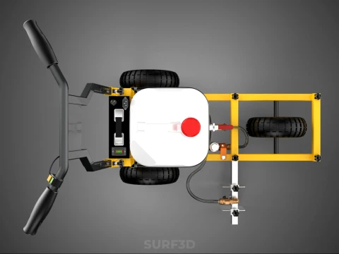 TRI 3 THREE WHEEL CART PAINT SIDE SPRAYER LINE MARKING MACHINE 3D Model