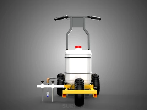 TRI 3 THREE WHEEL CART PAINT SIDE SPRAYER LINE MARKING MACHINE 3D Model