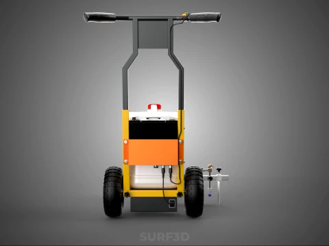 TRI 3 THREE WHEEL CART PAINT SIDE SPRAYER LINE MARKING MACHINE 3D Model