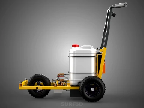 TRI 3 THREE WHEEL CART PAINT SIDE SPRAYER LINE MARKING MACHINE 3D Model