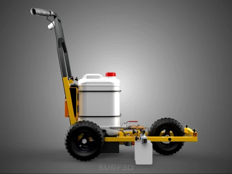 TRI 3 THREE WHEEL CART PAINT SIDE SPRAYER LINE MARKING MACHINE 3D Model