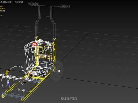 TRI 3 THREE WHEEL CART PAINT SIDE SPRAYER LINE MARKING MACHINE 3D Model