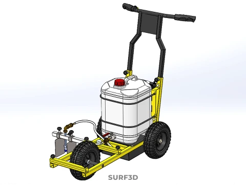 TRI 3 THREE WHEEL CART PAINT SIDE SPRAYER LINE MARKING MACHINE 3D Model