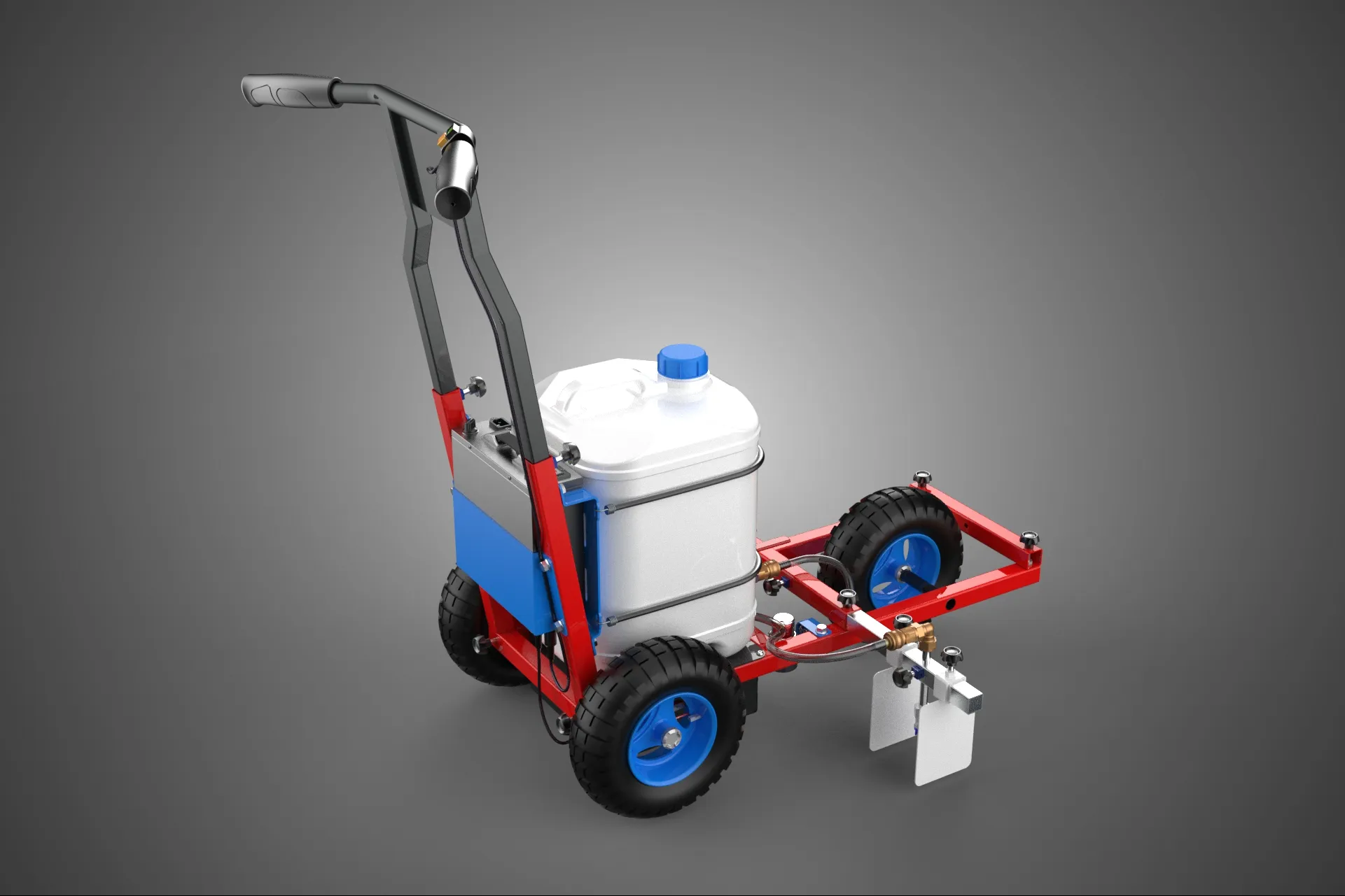 CARRINHO DE CARRINHO PROFISSIONAL ANDA ATR&Aacute;S DA MARCA&Ccedil;&Atilde;O DA LINHA DO PULVERIZADOR DE TINTA Modelo 3D .c4d .max .obj .3ds .fbx .stl .blend 