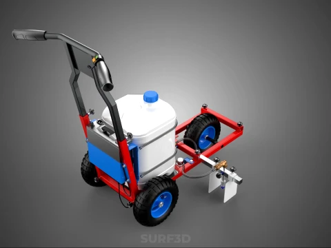 CARRINHO DE CARRINHO PROFISSIONAL ANDA ATR&Aacute;S DA MARCA&Ccedil;&Atilde;O DA LINHA DO PULVERIZADOR DE TINTA Modelo 3D
