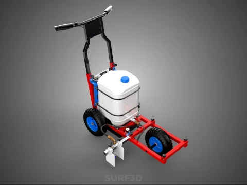 CARRINHO DE CARRINHO PROFISSIONAL ANDA ATR&Aacute;S DA MARCA&Ccedil;&Atilde;O DA LINHA DO PULVERIZADOR DE TINTA Modelo 3D