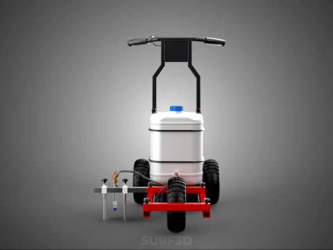 CARRINHO DE CARRINHO PROFISSIONAL ANDA ATR&Aacute;S DA MARCA&Ccedil;&Atilde;O DA LINHA DO PULVERIZADOR DE TINTA Modelo 3D