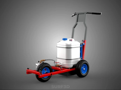 CARRINHO DE CARRINHO PROFISSIONAL ANDA ATR&Aacute;S DA MARCA&Ccedil;&Atilde;O DA LINHA DO PULVERIZADOR DE TINTA Modelo 3D