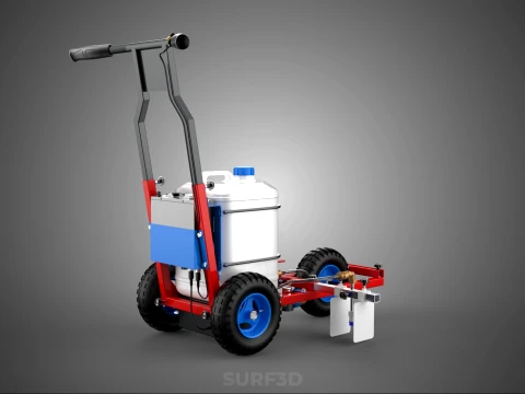 CARRINHO DE CARRINHO PROFISSIONAL ANDA ATR&Aacute;S DA MARCA&Ccedil;&Atilde;O DA LINHA DO PULVERIZADOR DE TINTA Modelo 3D