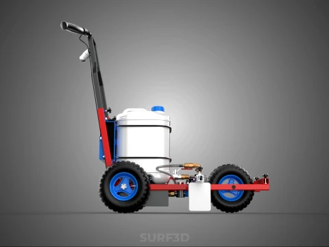 CARRINHO DE CARRINHO PROFISSIONAL ANDA ATR&Aacute;S DA MARCA&Ccedil;&Atilde;O DA LINHA DO PULVERIZADOR DE TINTA Modelo 3D