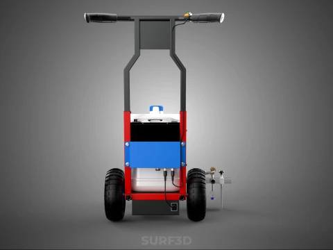 CARRINHO DE CARRINHO PROFISSIONAL ANDA ATR&Aacute;S DA MARCA&Ccedil;&Atilde;O DA LINHA DO PULVERIZADOR DE TINTA Modelo 3D