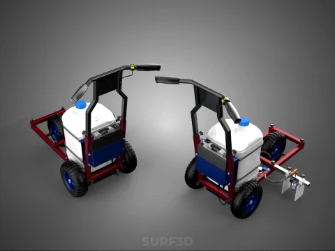 CARRELLO ELETTRICO PER SPRUZZATURA VERNICE LINE UP MARK MARCATORE Modello 3D