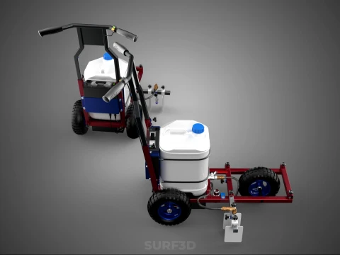 CARRELLO ELETTRICO PER SPRUZZATURA VERNICE LINE UP MARK MARCATORE Modello 3D