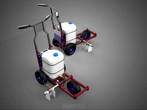CARRELLO ELETTRICO PER SPRUZZATURA VERNICE LINE UP MARK MARCATORE Modello 3D